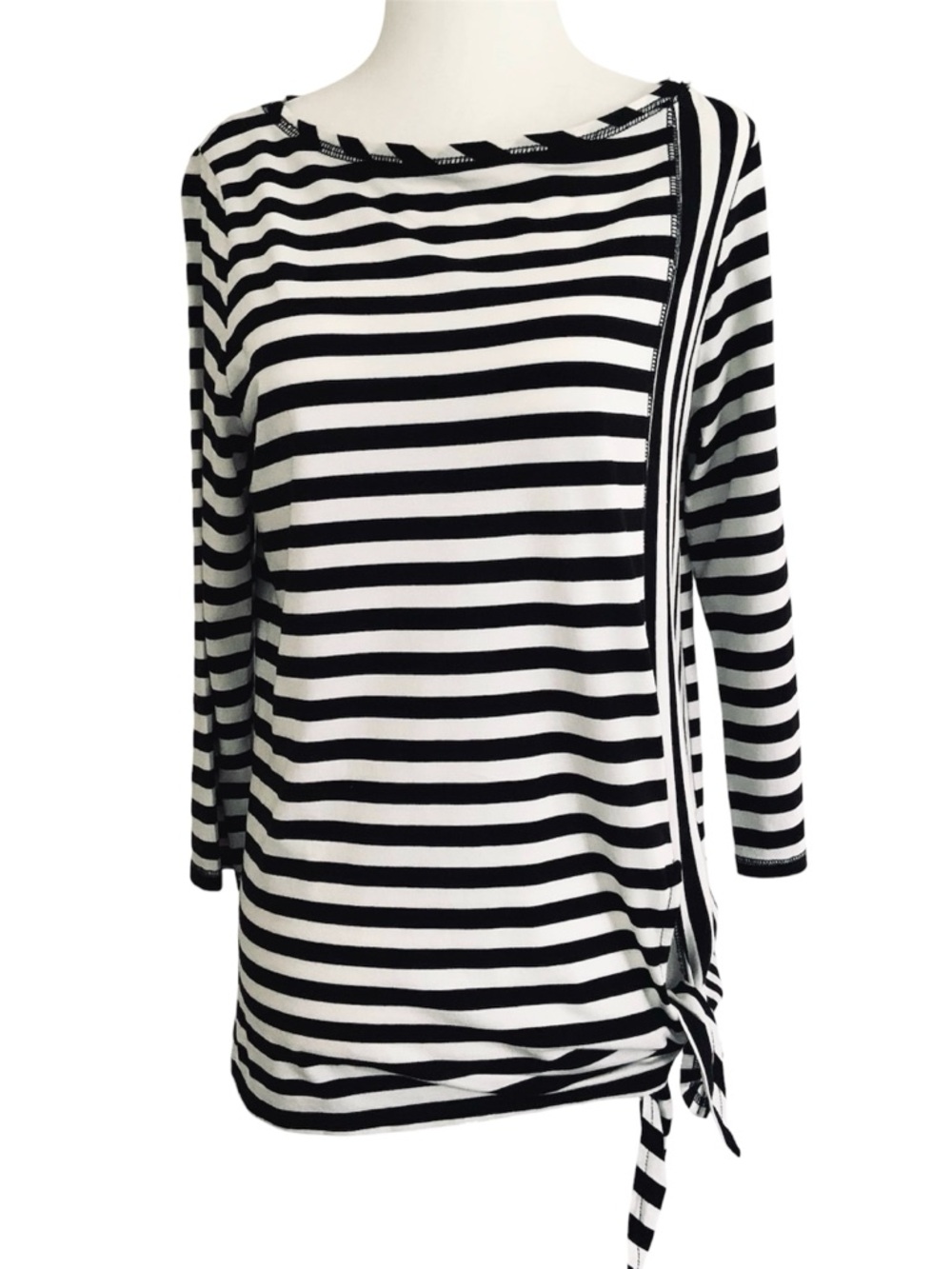 Jones New York striped boatneck top